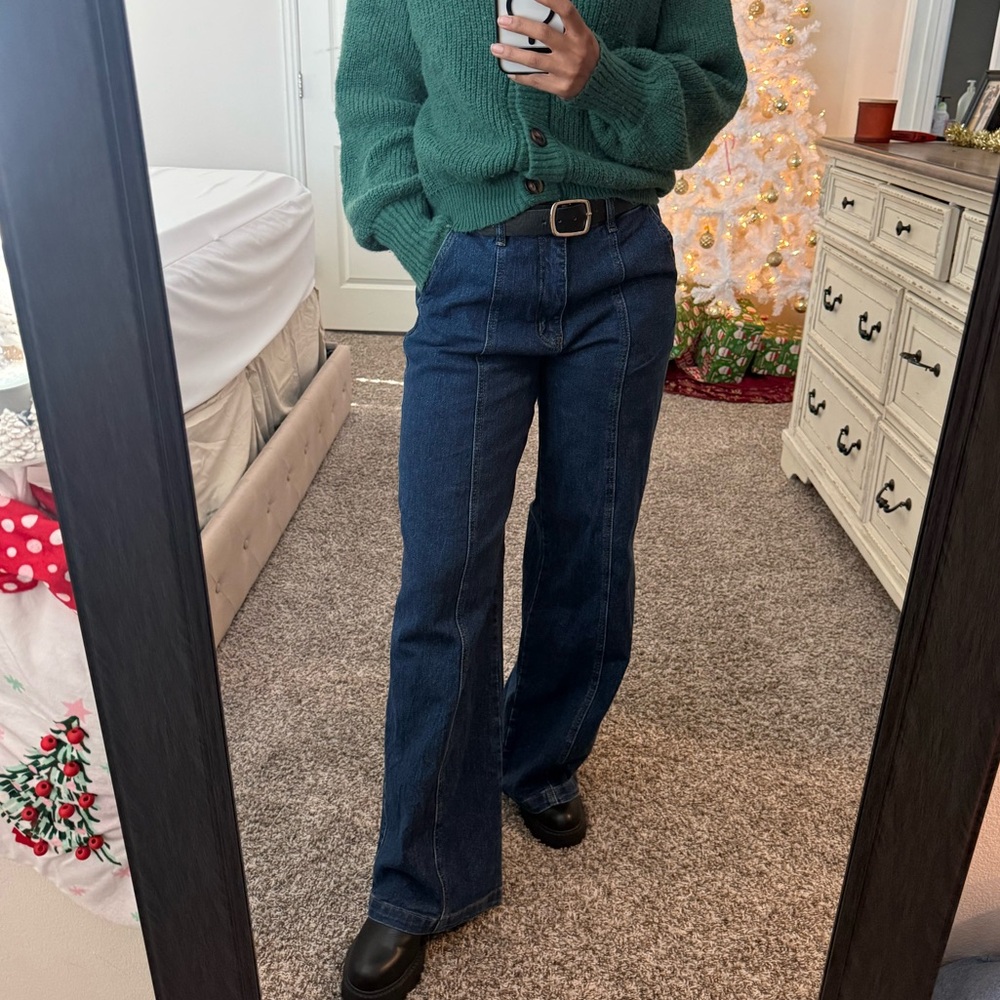 Fashion Nova Dark Wash Wide Leg Jeans